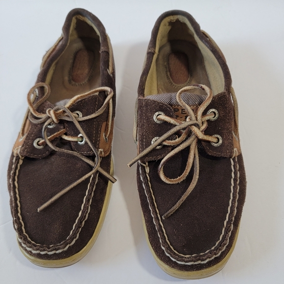 Spery Top Sider Womens Boat Shoes Sz 8M Brown Leather Lace-Up Comfort Casual - Picture 2 of 12